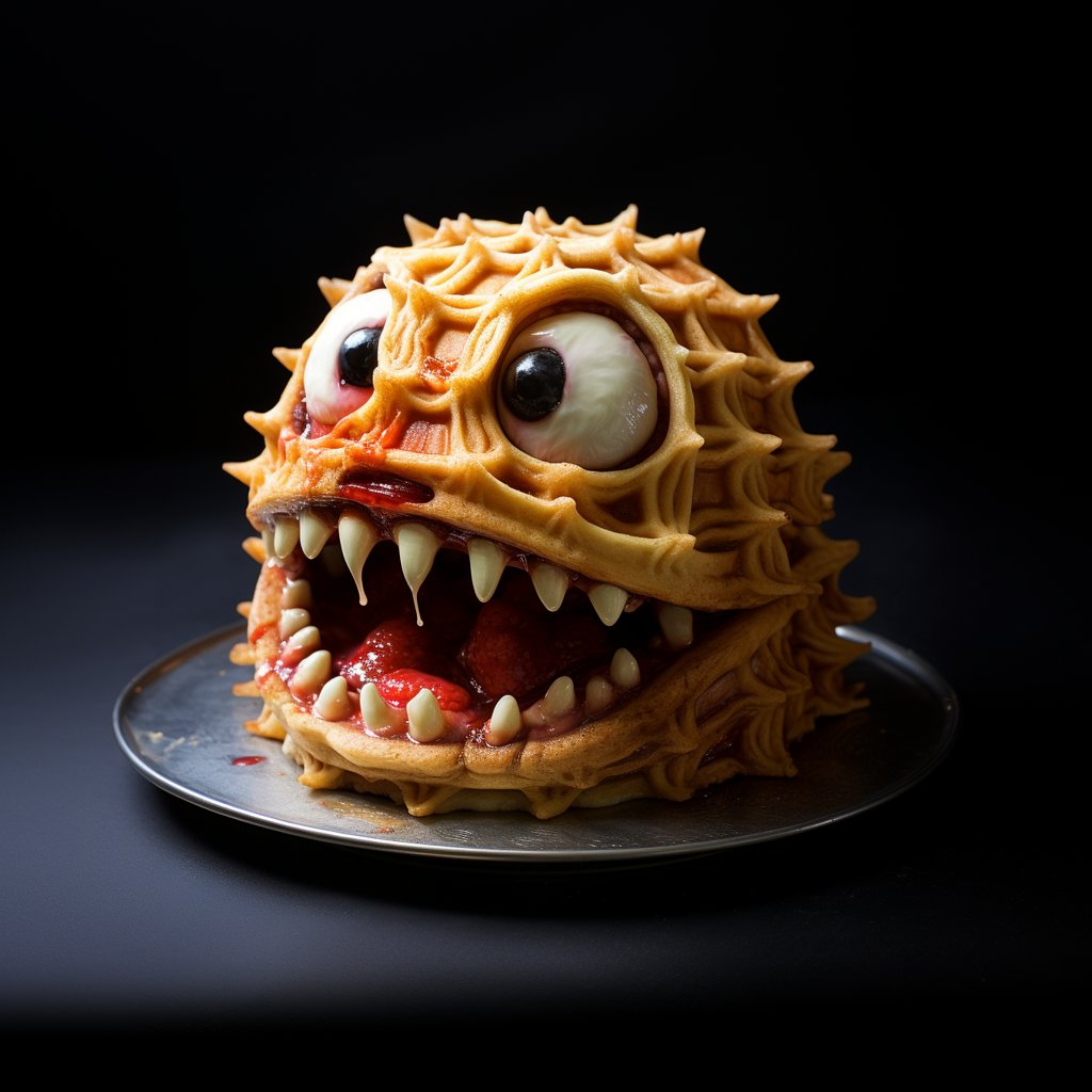 At what point are your creepy waffle critters too cute to be scary? 

#hauntedhouseofpancakes