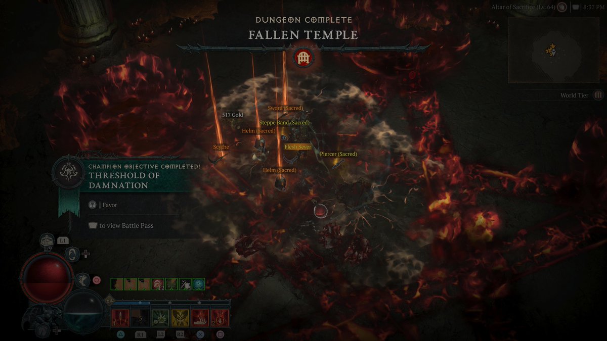 No pro, but my Blood surge build in S1 got capstone wt3 at lvl 64.

#PS5Share, #DiabloIV
