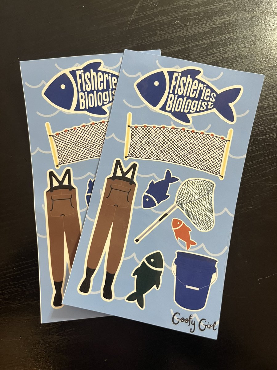 I recently learned how to make stickers and made fisheries biologist sticker sheets and I’m obsessed with how they came out!