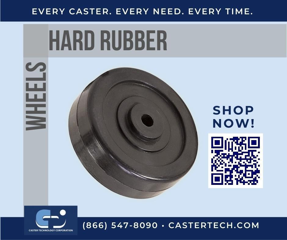 CasterTech's tweet image. The #HardRubberWheel is impervious to oils, greases &amp;amp; gasoline, and combines high-load rating, good mobility, high-impact resistance &amp;amp; good floor protection with a temp range of -40℉ to +158℉. Shop CasterTech.com/wheels-informa…

#castertech #casterwheel #casters #casterindustry