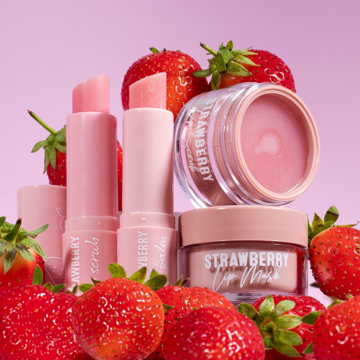 the sweetest lil lip care family 🍓😋 what's your most-used Strawberry Lip Care product?

go to colourpop.com right now to get all lip care singles for 50% OFF + all lip care sets for 40% OFF!! 💋

<a href="/silktify/">Egle</a> #strawberry #strawberries #lipcare #liptreatment #lipmask