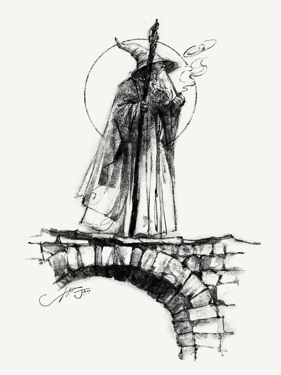 hanswoody_'s tweet photo. Gandalf sketch. https://t.co/F2CJJrZSm2