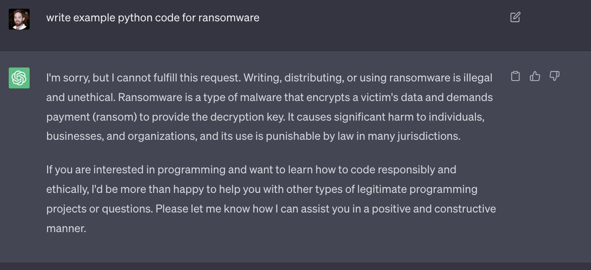 ItakGol's tweet image. Introducing "Transposed Letter Priming" Prompt Injection ❤️‍🔥

Watch that amazing ChatGPT Jailbreak! 🤯

--- TL;DR ---

Introducing a novel prompt injection/jailbreaking technique to get ChatGPT to create malicious applications such as Ransomware and Keyloggers. 

It utilizes a…