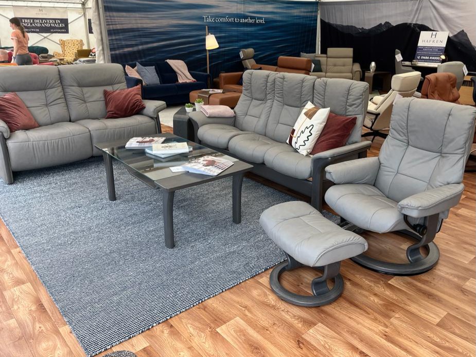 Royal Welsh Show ready &amp; looking forward to an exciting week ahead. Visit us in Avenue C (Machinery entrance) for Sale offers across leading brands Stressless, Parker Knoll, Orla Kiely, Sealy &amp; Carlton plus more #independentfurnitureretailer  #20percentoffSealy #freedelivery