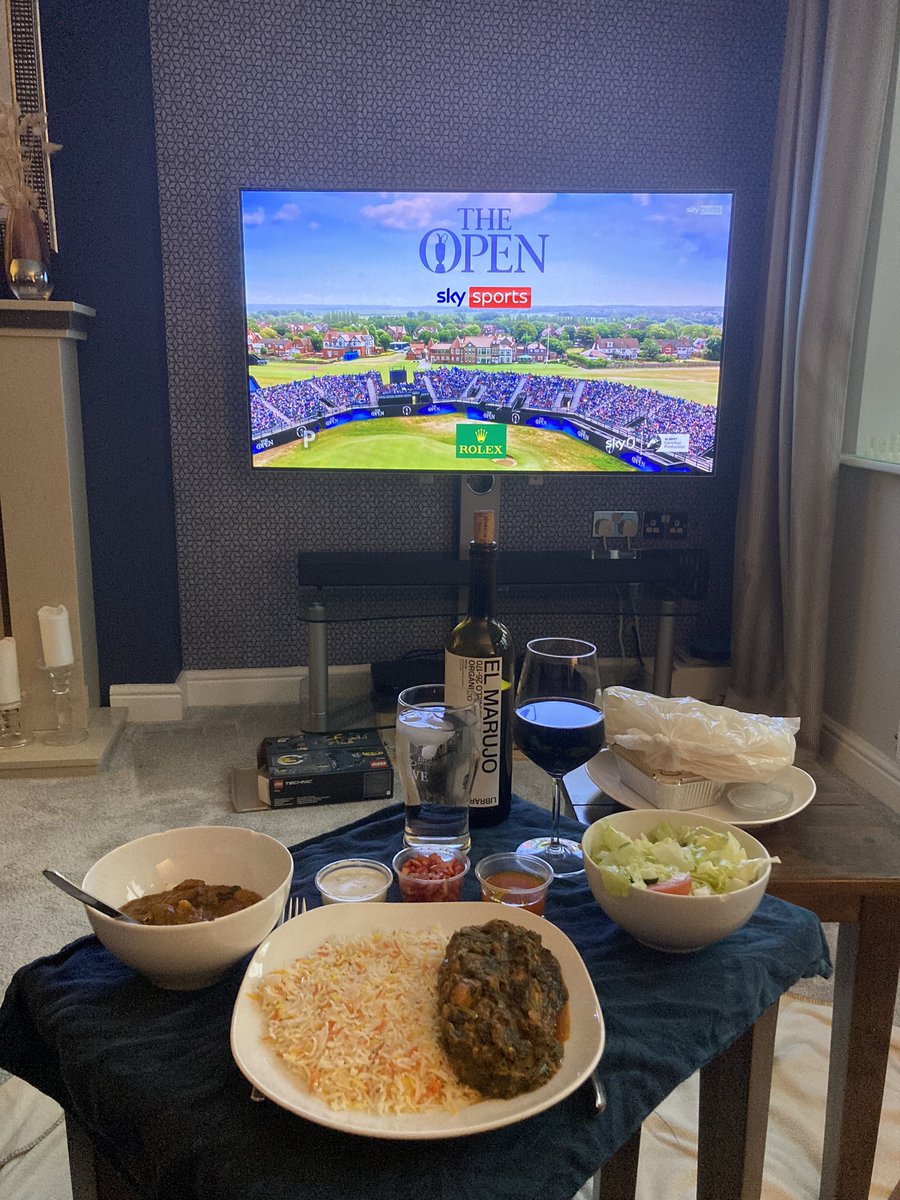 At tennis tournaments all day with son so turned phone off so I could have the traditional major evening at home !  #TheOpen #RoyalLiverpool