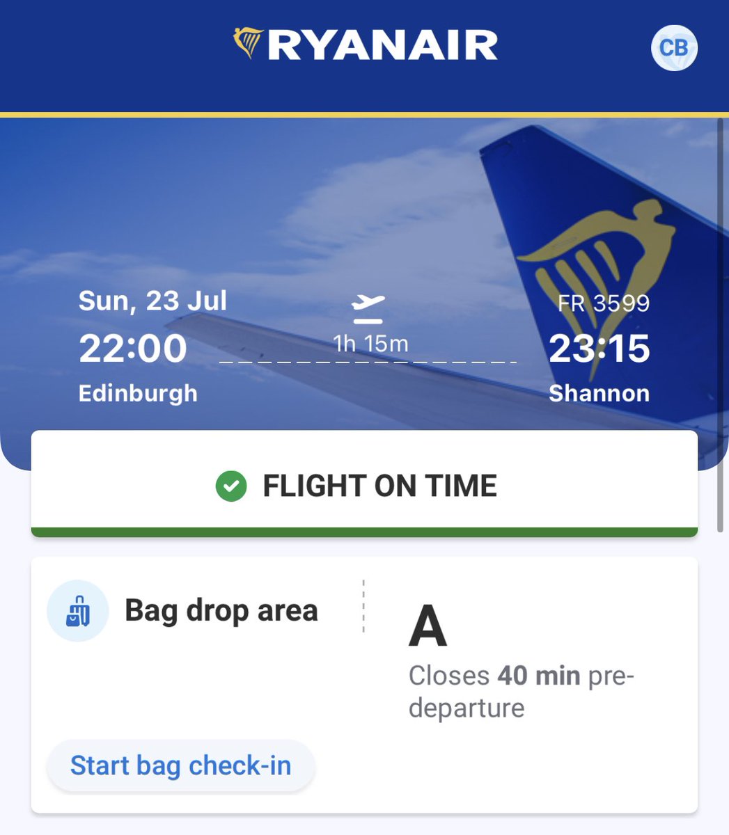 ChrisBerkery's tweet photo. @Ryanair can you confirm the Edinburgh to Shannon flight is delayed. App still says on time. https://t.co/Ob3RB4aEVU