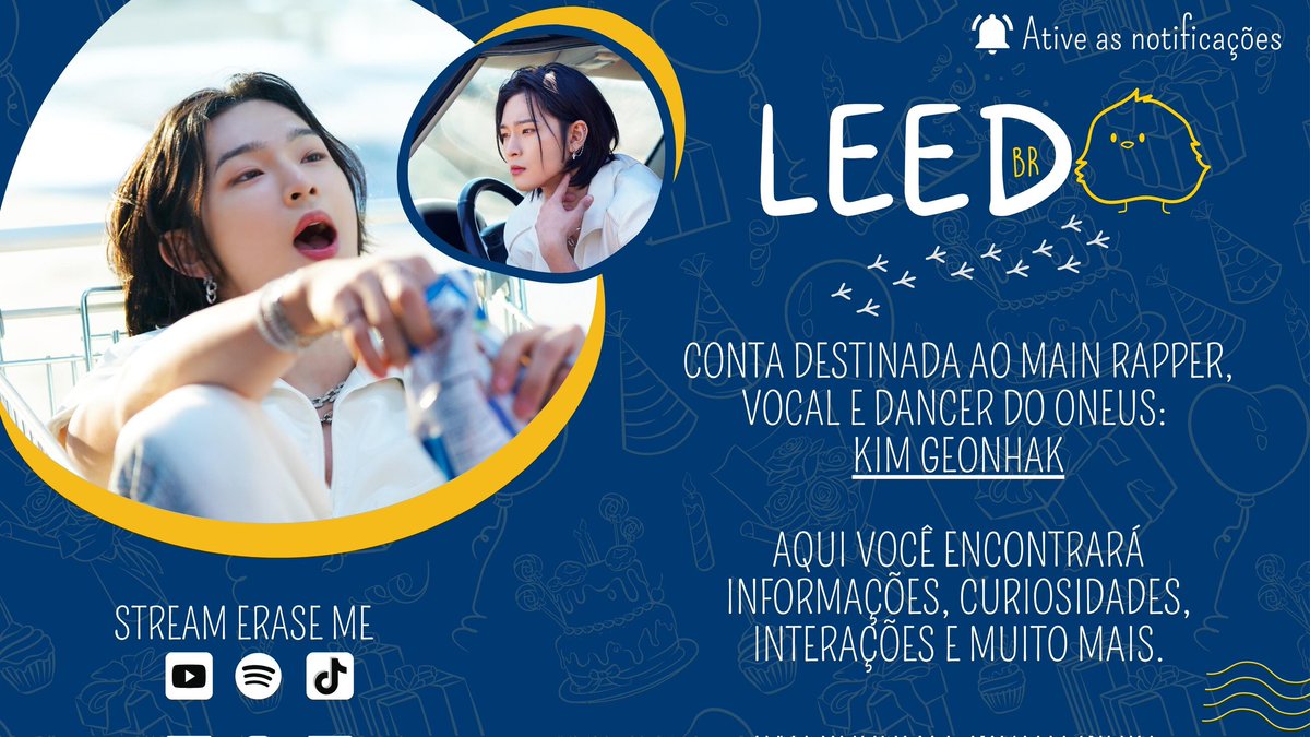 LeedoBR_'s tweet photo. ✨Bem vindos à Leedo Brasil!! 🐥🇧🇷

Sua principal fonte de informações sobre o Main Rapper, Vocal e Dancer do @official_ONEUS: Kim Geonhak ♡

#GEONHAK #LEEDO #ONEUS @official_ONEUS #이도 #LEEDOBR https://t.co/o4aydOHcS3