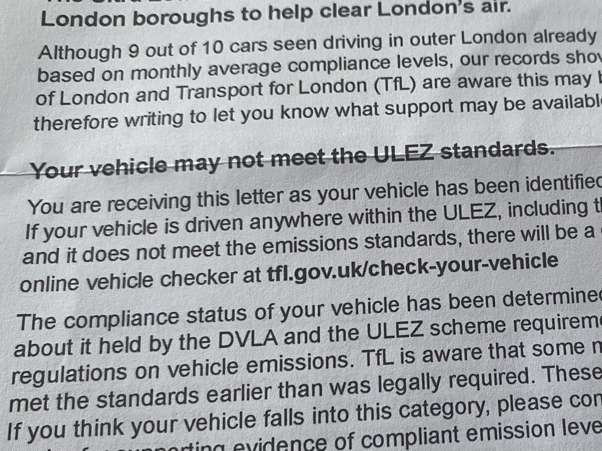 Dear <a href="/MayorofLondon/">Mayor of London, Sadiq Khan</a> let’s get some common sense into this debate shall we? You cannot write to me 6 weeks before implementing a fee paying system, telling me I have to change my vehicle. The route you need out of this mess is minimal mileage within the zone for residents. #ulez