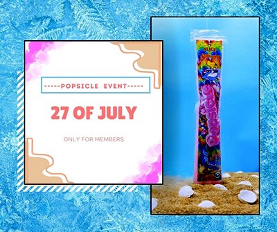 Popsicle Event  
Thursday 27 / 7 / 2023 - From 19:30 H 
Fresh 420 Party + Surprise all Members 

#cannabis #cannabiscommunity #weed #marijuana #thc #indica #sativa #coffeeshop #party #cbd #thebulldog #dispensary #barcelona #socialclub #cbdedibles