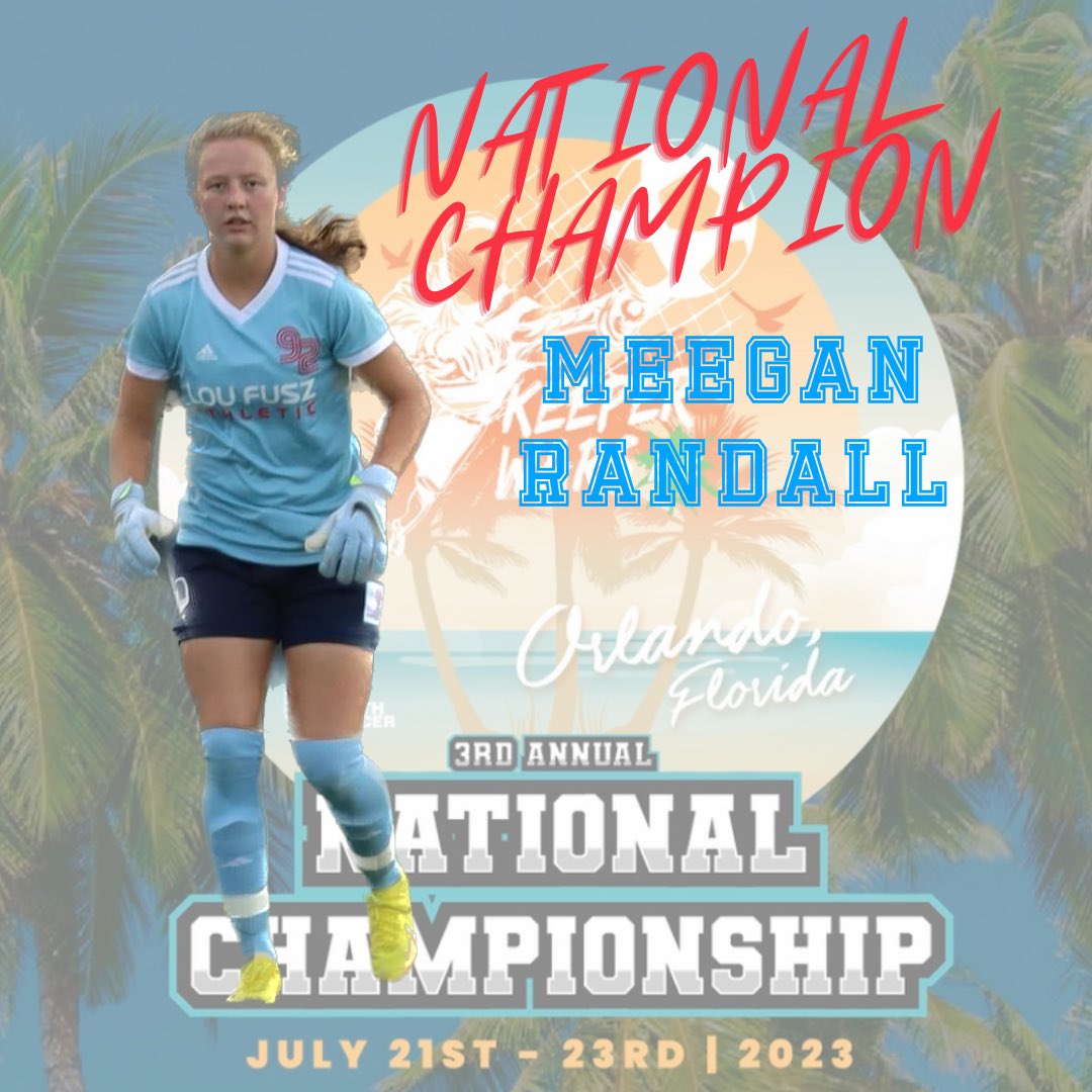 U18/19 <a href="/KeeperWars/">Keeper Wars Ink</a> National Champion <a href="/MeeganR1/">Meegan Randall</a> Defeated the 2021 Champion 5-4 in a match worthy of a National Title! <a href="/USYouthSoccer/">US Youth Soccer</a> <a href="/LFA_Tottleben/">Lou Fusz Athletic 05G Tottleben</a> <a href="/glendalesoccer/">Glendale Soccer</a> <a href="/onu_wsoccer/">RV ONU Women's Soccer</a>