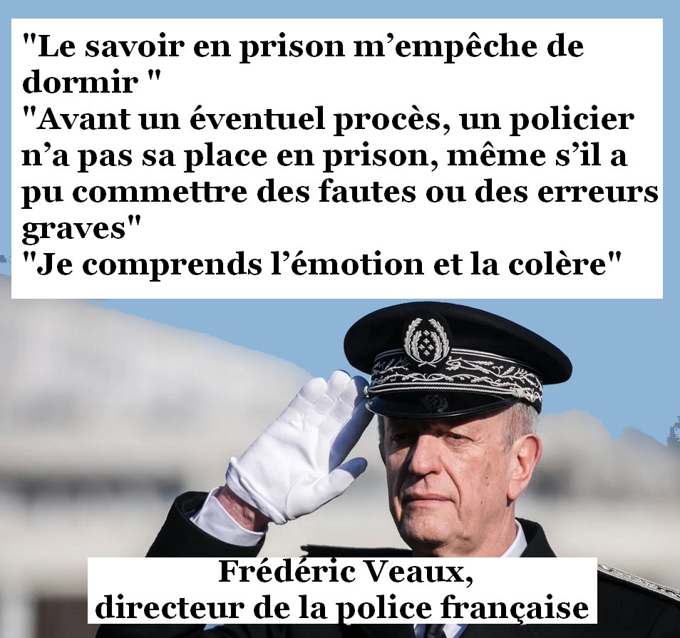 Le chef de la police française, à la tête de 150 000 agents, n'a pas UN MOT pour Hedi, laissé pour mort par la BAC de Marseille, après s'être fait fracasser la tête.

Ce qui "l'empêche de dormir", ce sont les poursuites contre l'un des criminels.