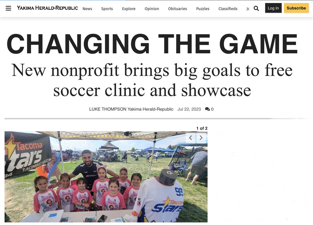 ellasportsfdn's tweet photo. Thank you to @yakimaherald for this feature on the upcoming free summer soccer camp on the 28th of July in Yakima ,Washington in conjunction with @communityfirstsoccer2023 !
🔽🔽🔽
https://t.co/90ClMXb3Ww
#soccer #freesummercamp #ellasportsfoundation #kidscamp #yakima https://t.co/Jqku1X3u3Z
