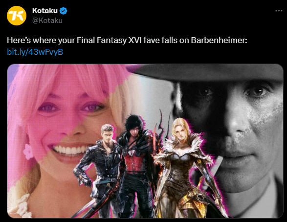 Some of the actors of the Final Fantasy XVI characters have been posting clips ordering tickets for one of the movies in-character. I'm just gonna link to all the tweets so you don't click on this.