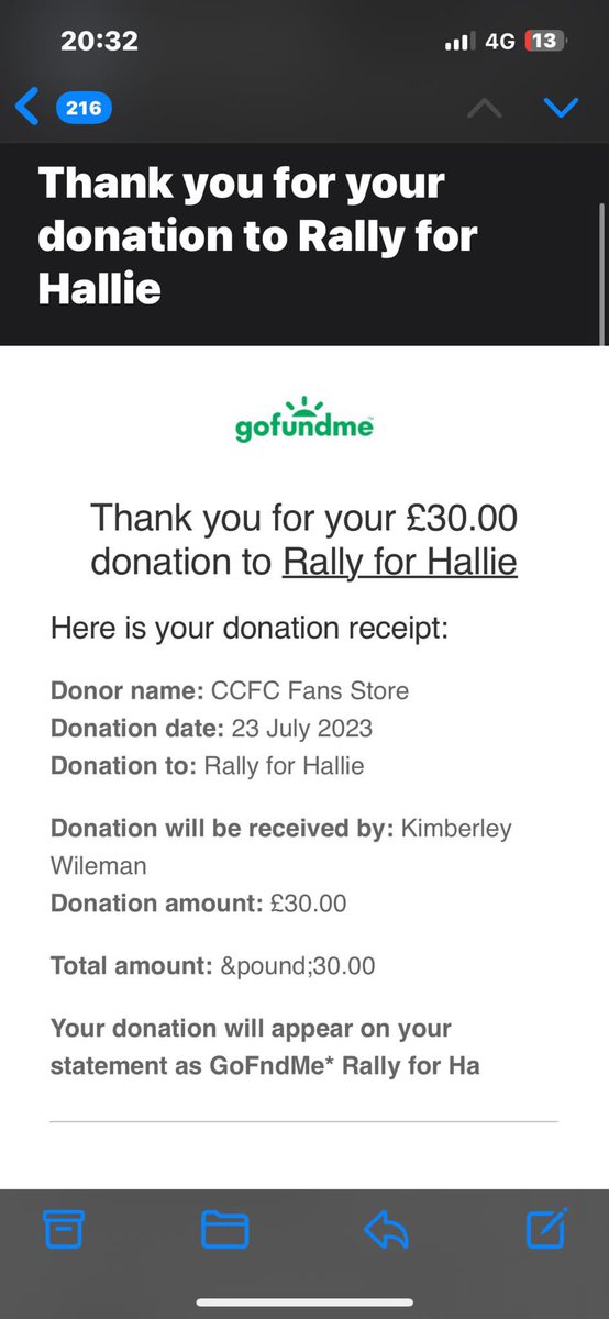 CcfcfansS's tweet photo. @aid_lucas @AdamEdwards291 Refund processed and charity donation as requested out of own pocket. Again I offer you our sincerest apologies that the service you expected was not delivered https://t.co/kyAvRF4jeZ