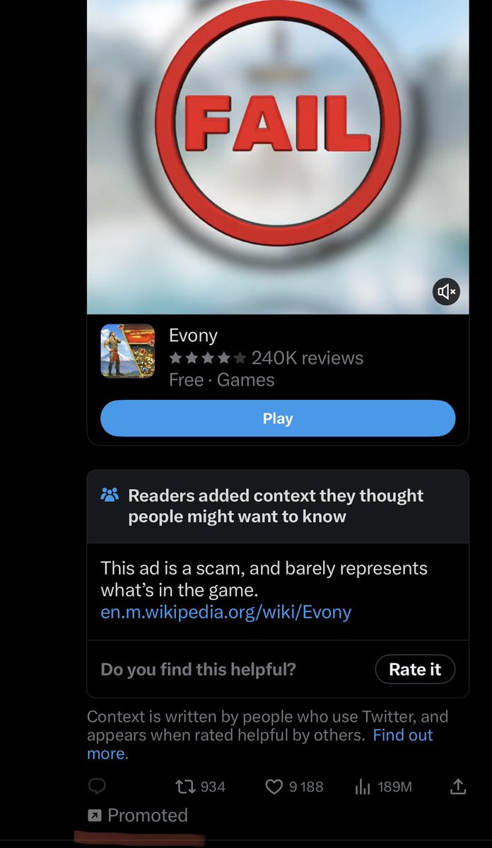 First time I see community notes on an ad. Big step forward if you ask me. Half the ads are scams so good to have them community noted