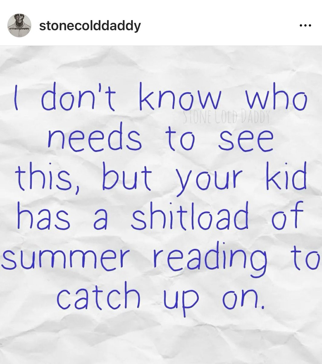 PSA!  😆😆😆

#school #teacher #teachersoftwitter #parenting #parentsbelike #highschool #student #reading #Reading #Assignment #books #summer #SummerVibes 

<a href="/Stonecolddaddy_/">Stone Cold Daddy</a>   Keeping parents entertained for years 💜!

💫 amazon.com/hz/wishlist/ls…