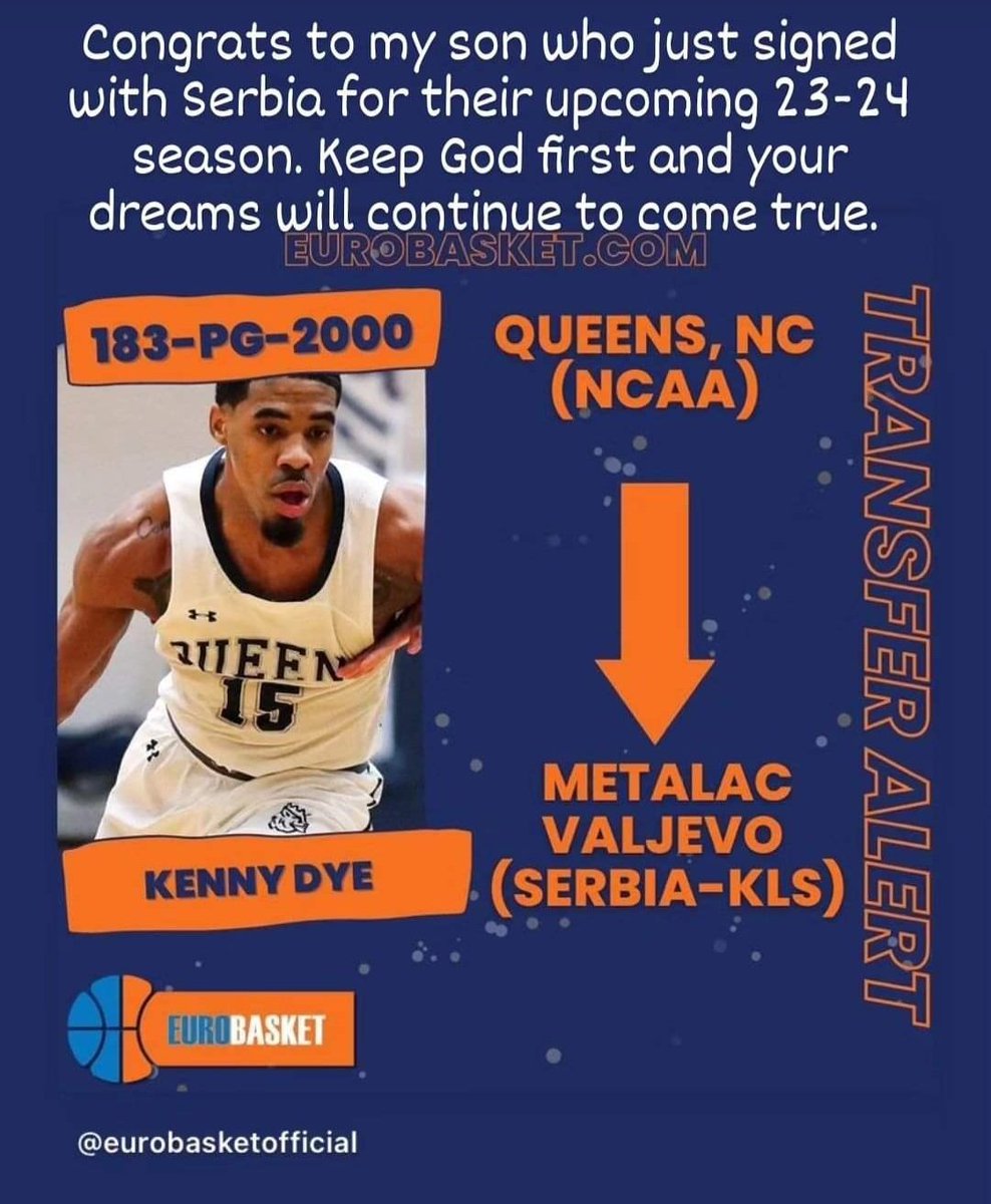 He deserves this and so much more. He loves this game more than it loves him but the game is a part of who he is, so he will never give up on it. Thanks to all of those who have shaped his game over the years.  <a href="/kddotdub/">Kenny Dye</a> <a href="/queensMBB/">Queens (N.C.) Men’s Basketball</a> <a href="/QueensAthletics/">Queens (N.C.) Athletics</a> <a href="/CoachBartLundy/">Bart Lundy</a> <a href="/QUCoachGrant/">Grant Leonard</a>