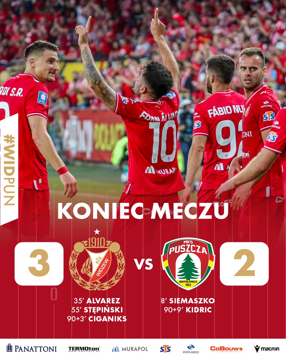 Widzew Łódź (@rts_widzew_lodz) on Twitter photo ⏱ 90+6' KONIEC.
Na inaugurację sezonu 2023/2024 <a href="/_Ekstraklasa_/">PKO BP Ekstraklasa</a> pokonujemy @PuszczaMKS w #SerceŁodzi 3:2!
#WIDPUN 3:2 ⏱ 90+6' KONIEC.
Na inaugurację sezonu 2023/2024 <a href="/_Ekstraklasa_/">PKO BP Ekstraklasa</a> pokonujemy @PuszczaMKS w #SerceŁodzi 3:2!
#WIDPUN 3:2