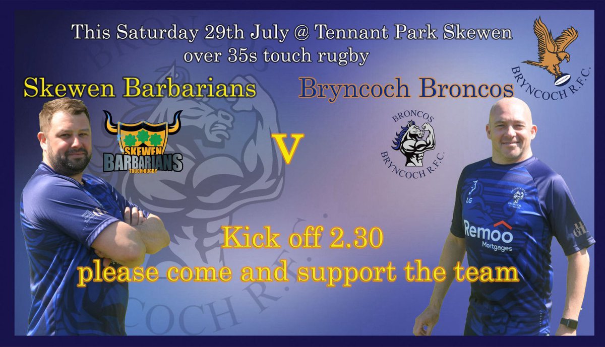BryncochBroncos's tweet photo. Come and support the old boys against the “other team”.
Should be a good crack.
#TouchingMe https://t.co/GnqOD3Th1E