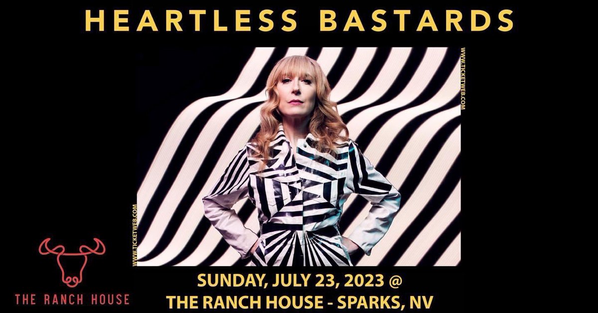Heartless Bastards (@heartlessbstrds) on Twitter photo ⭐️TONIGHT⭐️
📍 Sparks, NV @ The Ranch House
🚪 7pm
🎶 <a href="/mlvsolicitor/">MatthewLoganVasquez</a> opens at 8pm
🎟 ticketweb.com/event/heartles… ⭐️TONIGHT⭐️
📍 Sparks, NV @ The Ranch House
🚪 7pm
🎶 <a href="/mlvsolicitor/">MatthewLoganVasquez</a> opens at 8pm
🎟 ticketweb.com/event/heartles…