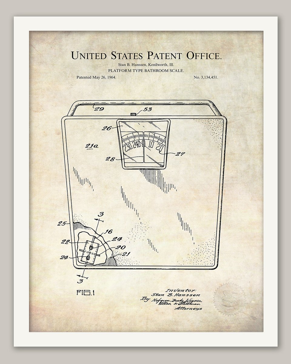 PatentPrintShop's tweet image. Early Bathroom Scale Print – 1964 Patent
thepatentprintshop.com/product/1964-b…
#Spadécor #BathroomWallArt #BathroomDécor #BathroomPrints