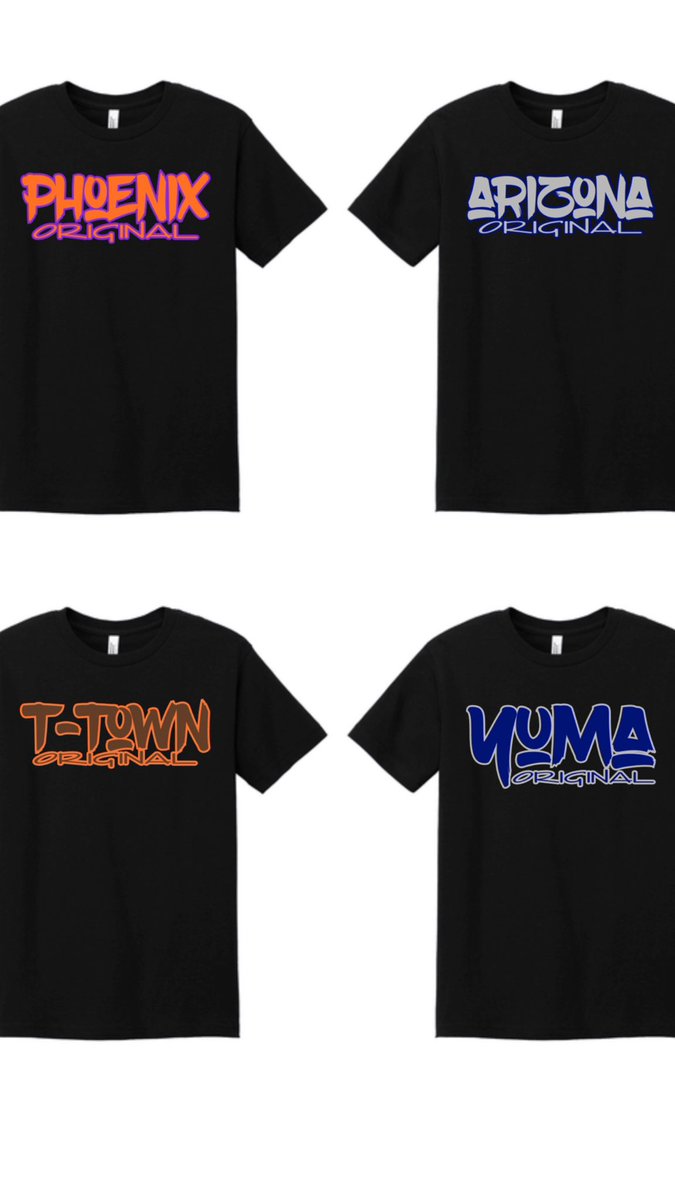 CHARPER928's tweet photo. New Arizona Original Collection for #summer 2023… 
All Cities Available!!! 
#arizona #Phoenix #yuma #tolleson #Original #streetwear #custom #tshirt https://t.co/tIIxpanuZP