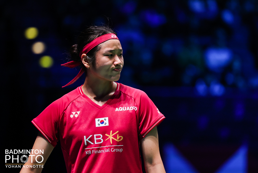 YonexAllEngland's tweet photo. We're enjoying An Se Young's expressions for a Monday 😧😐🙃

#HappyMondayEveryone #YAE23 https://t.co/Zt64aG2SQD