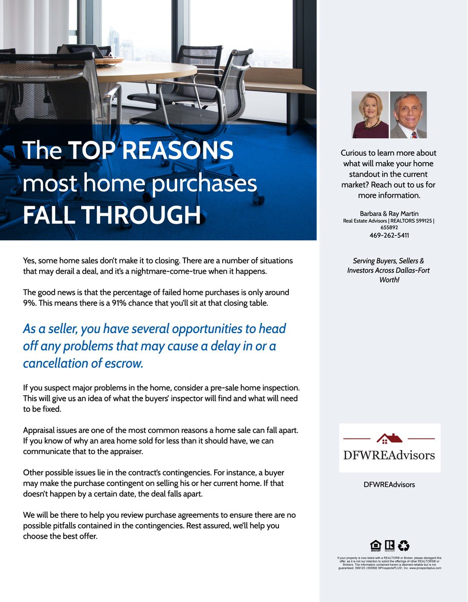 The TOP REASONS Most Home Purchases FALL THROUGH... transformationadvisory.com/real-estate-in…