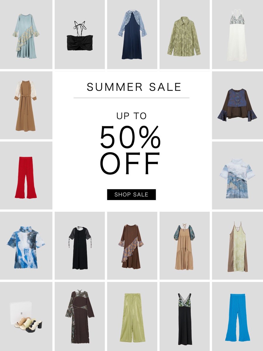marte_jp's tweet photo. SUMMER SALE 開催中！
対象アイテムが最大50% OFF

https://t.co/V07vRXxikL https://t.co/VZW2kZj6W5