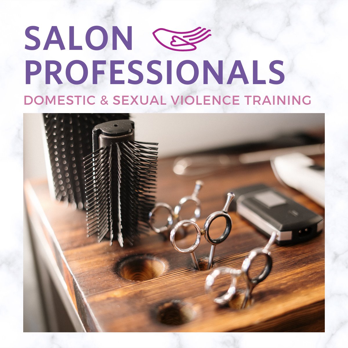 Register now for this summer's Domestic Violence Training for Salon Professionals.

● July 31, 6-7:30 PM in English
● 1 de agosto, 6-7:30PM en español

For more information, please visit: buff.ly/3iE98fE