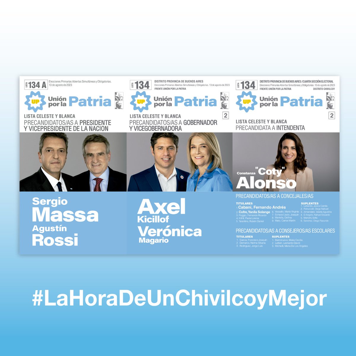 Este 13 de agosto acompañemos  con nuestro voto a la compañera <a href="/cotyalonso/">Coty Alonso</a> para que entre todas y todos podamos hacer realidad nuestros sueños.💪🏼❤️ 
Es la hora de un Chivilcoy Mejor!☀️