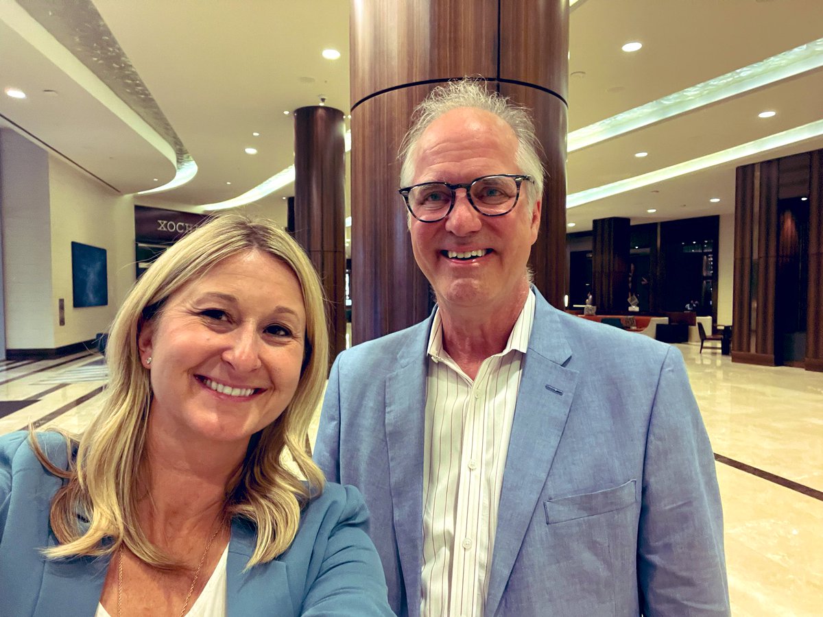 CGlideHurst's tweet image. Matchy matchy with the @ASTRO_org pres @jmmrad!  😂🤣  Love when our #RadOncs come to @aapmHQ!  #AAPM2023