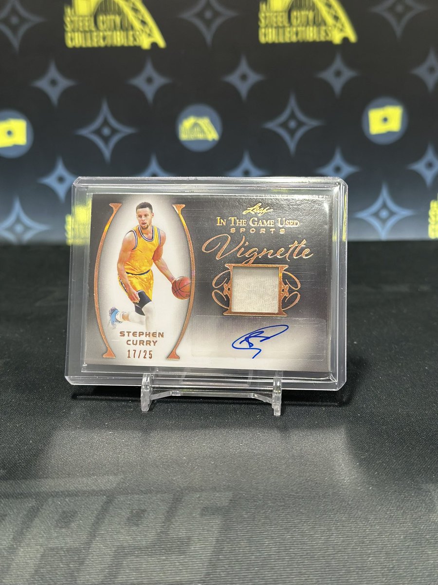 UnbeLEAFapull Stephen Curry game used jersey autograph! @Leaf_Cards https://t.co/65rABsAPYc