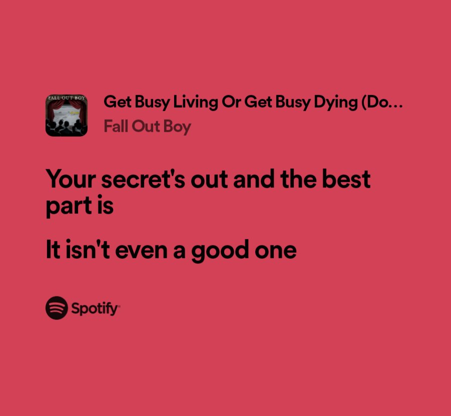 ST4RLESSCITY's tweet photo. one thing about fall out boy lyrics is that they goin be rude as FUCK 😭 https://t.co/xoBkr2HwP4