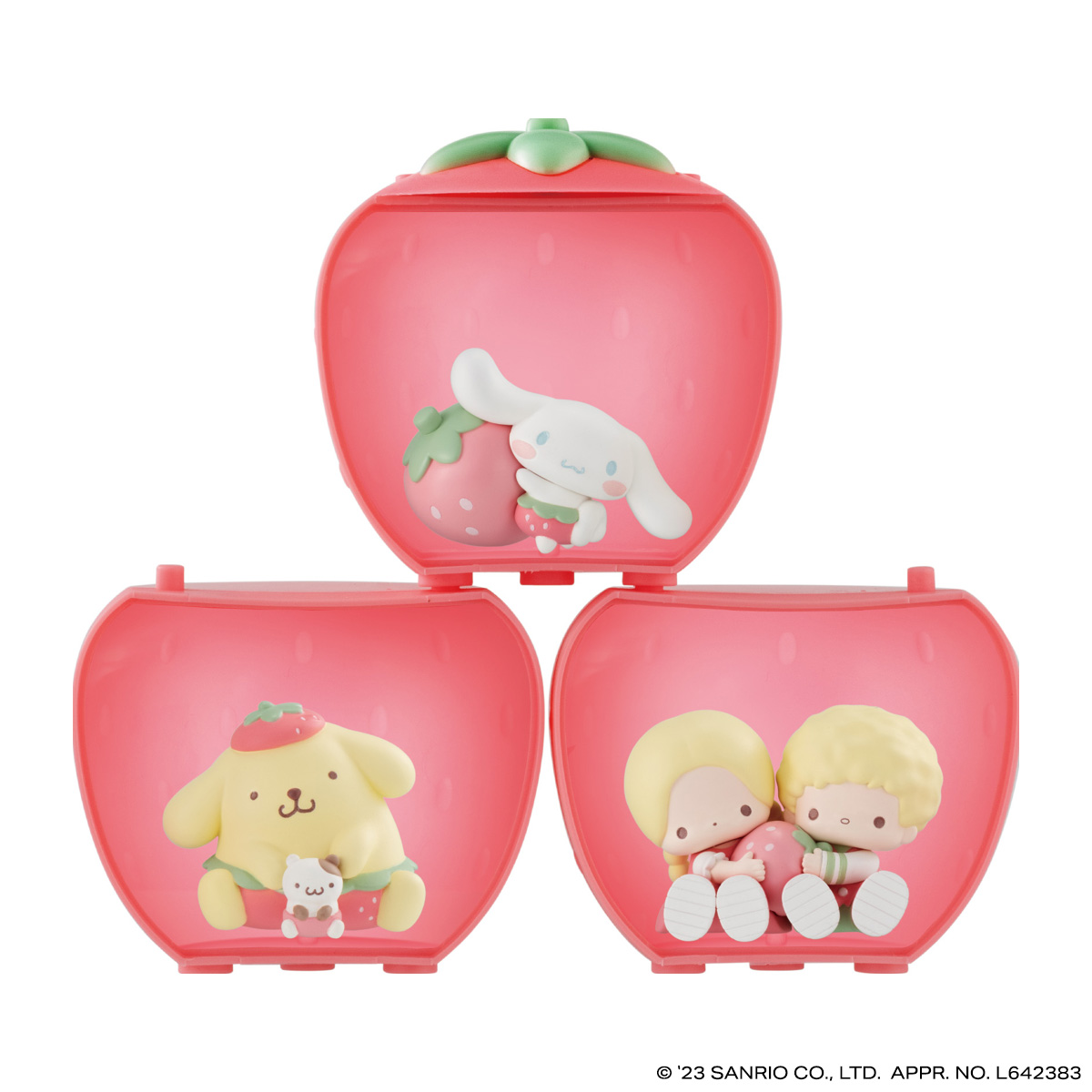 ／
ハローキティ50周年 #ガシャポン
『#いちごフレンズ 』登場！
＼

カプセルも #サンリオキャラクターズ も
いちごモチーフ🍓
組み立てるとかわいく飾れる✨

一般発売に先駆け
#ガシャポンオンライン で7/25(火)11時予約開始！

👇Part1
parks2.bandainamco-am.co.jp/item/PRE_45701…

👇Part2
parks2.bandainamco-am.co.jp/item/PRE_45701…