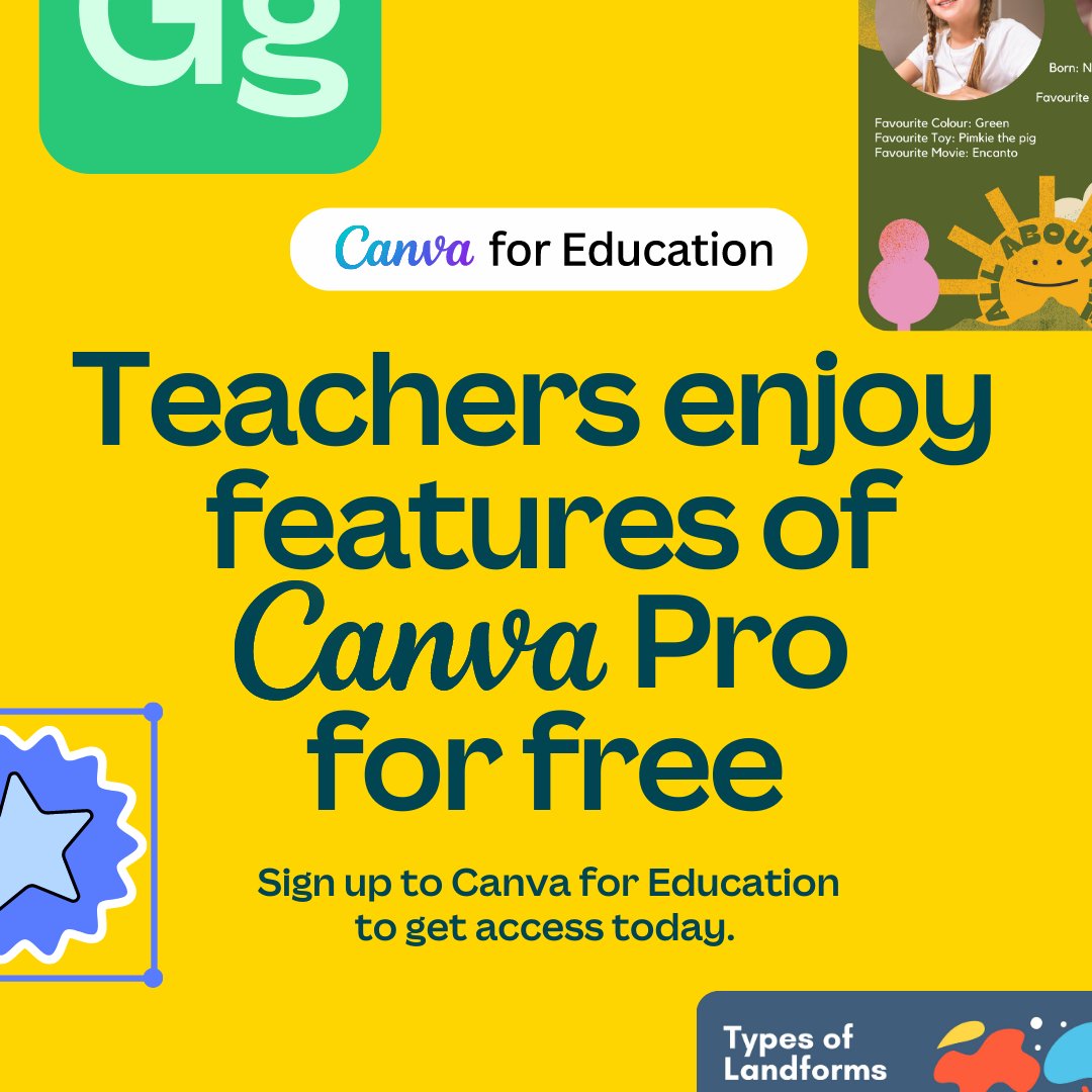 CanvaEdu's tweet photo. Tag a teacher you know who deserves so many great features for free!🎉

Sign up to #CanvaEDU to get access today!👇
https://t.co/R6cNqsae5y https://t.co/CzNBemaizn