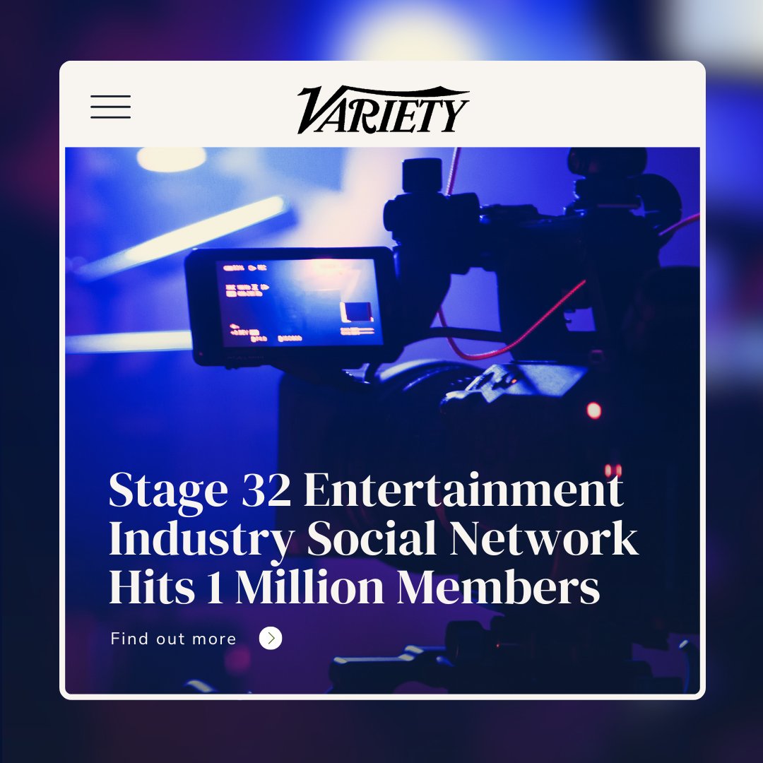 Stage32's tweet photo. 1 MILLION MEMBERS! π We can't help but keep celebrating this creative community!
Read the full article by @Variety here: https://t.co/LzVJSaz5Mf
#creativecommunity #creatives #filmmaking #filmindustry #networking #networkingforcreatives #filmmakers #entertainment #films https://t.co/S5Ws5teYTW