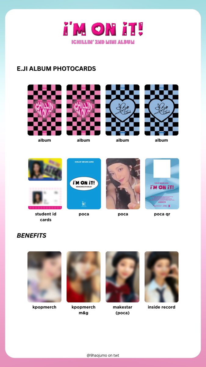 E.ji ICHILLIN' album photocard + pob / store benefits - will