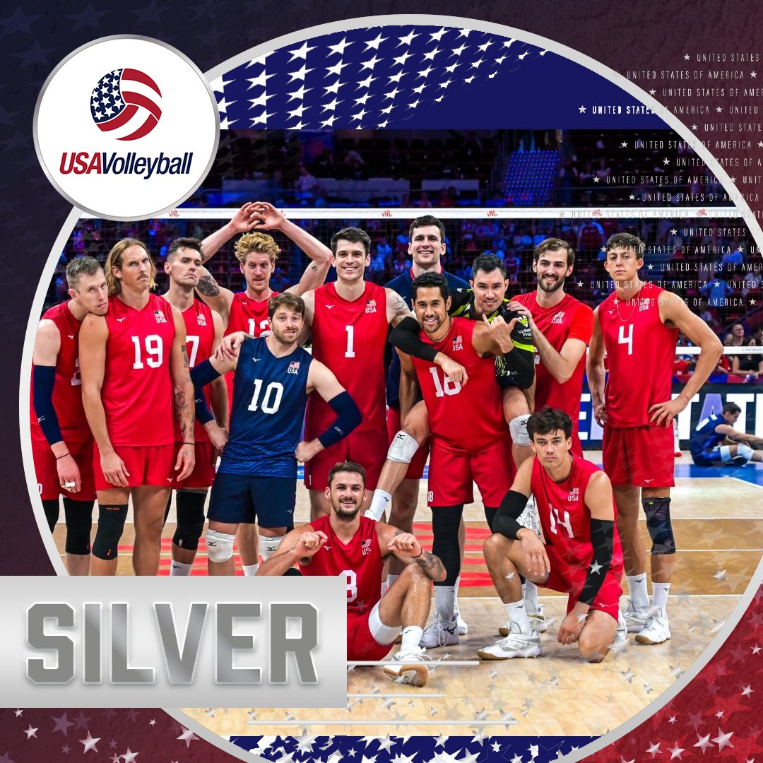 The U.S. Men 🇺🇸 took the silver medal 🥈 at the Volleyball Nations League on Sunday. In the final, the U.S. fell to Poland 3-1 (25-23, 24-26, 25-18, 25-18) in Gdansk.

This team had a great run and we are so proud of them! ❤️🤍💙