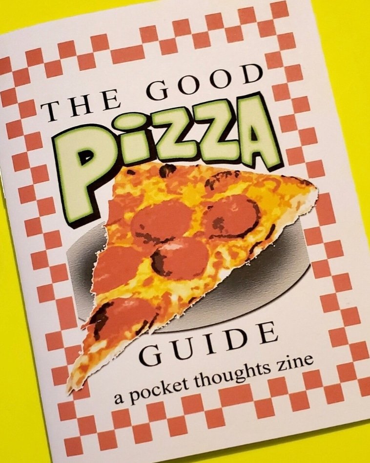 Do you like good pizza?
Then you need a copy of my zine, The Good Pizza Guide, available at PocketThoughts.etsy.com 

It covers toppings, delivery, the frozen crap, stuffed crust, and more!

#zines #pizza