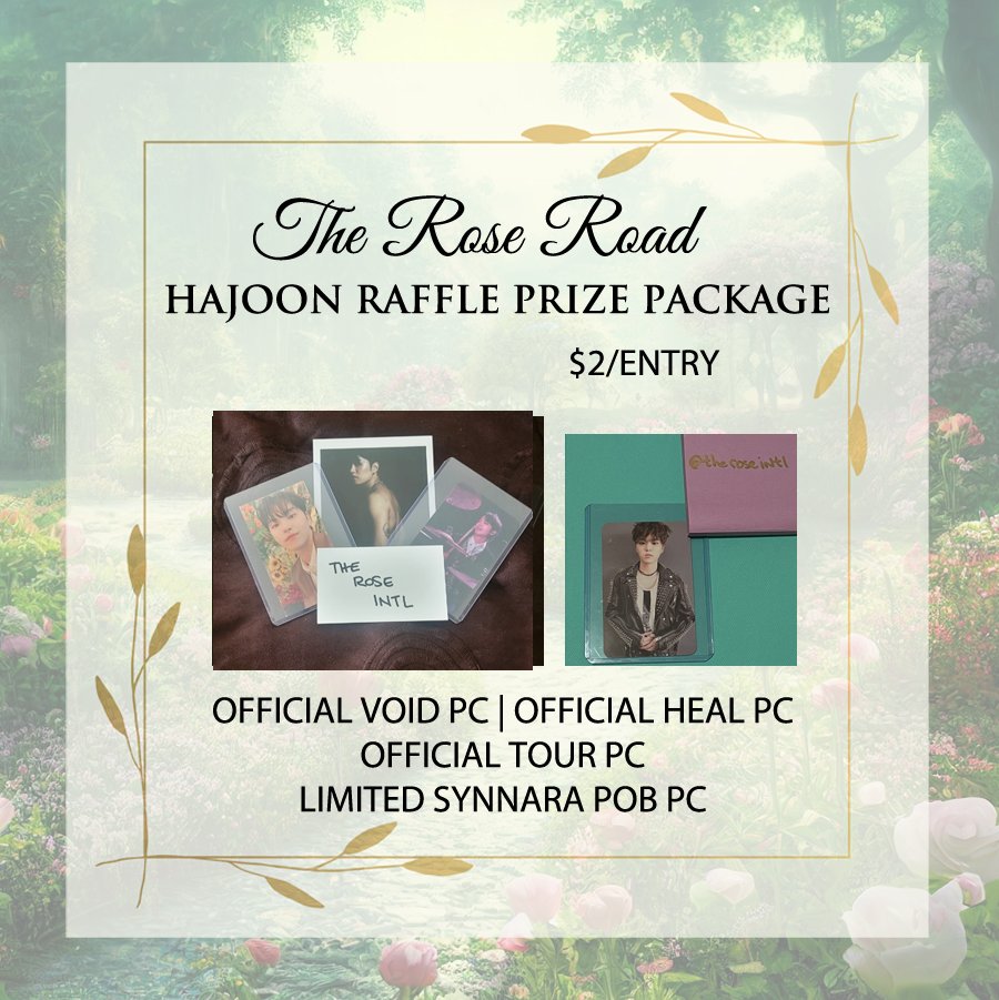 TheRoseIntl's tweet photo. Tiers, add-ons and raffle prizes! This time we have 2 raffles with some exclusive items. 
Pre-order and raffle: https://t.co/FOcG2lodaO
Please share 👀
#theroseroad 
#therose #blackrose  #HappyHajoonDay #therose6thanniversary #kpopcupsleeve  #socalcupsleeve #kpopevents https://t.co/EVO6ppcync
