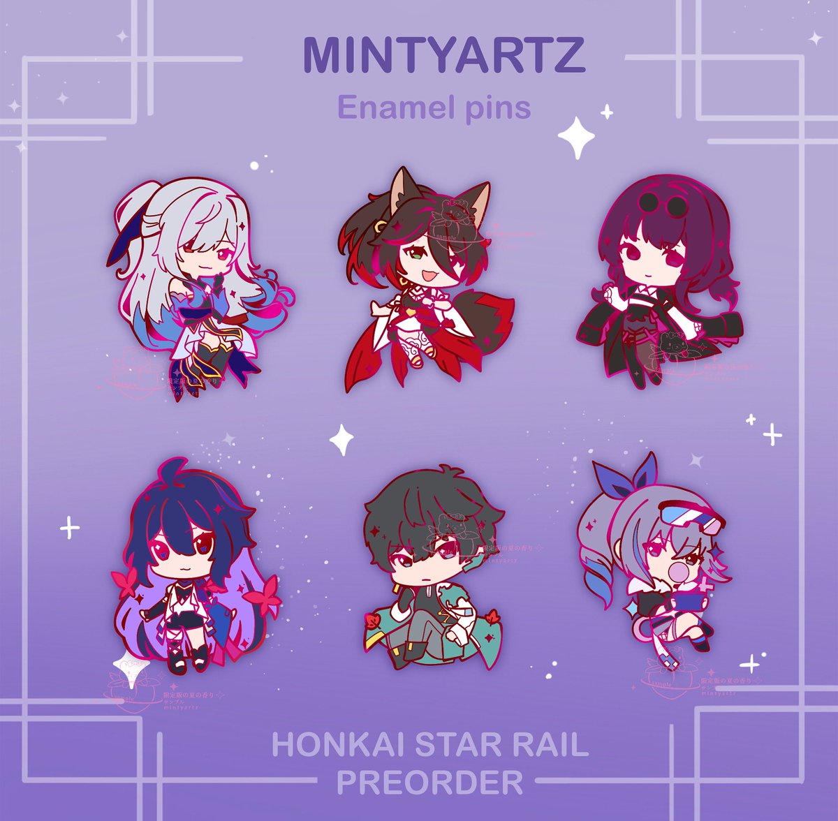 MINTY_ARTZ's tweet photo. Ahh I really should be using more social media other than instagram 😂, anyway the pre order for these pins are up! They will be close by July 30th 11:59pm! 

#honkai #honkaistarail #hsr #kafka #silverwolf #danheng #tingyun #Jingliu #cute #enamelpin #preorder #enamel #pins https://t.co/wEc4HpskQp