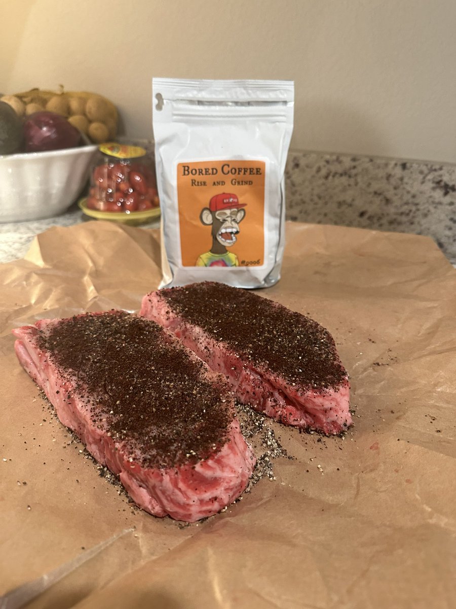 FezBayc's tweet photo. Proof of steak with @BoredCoffee_ X @RoastingLabs X @BoredApeYC  IYKYK https://t.co/C40yt64U7p