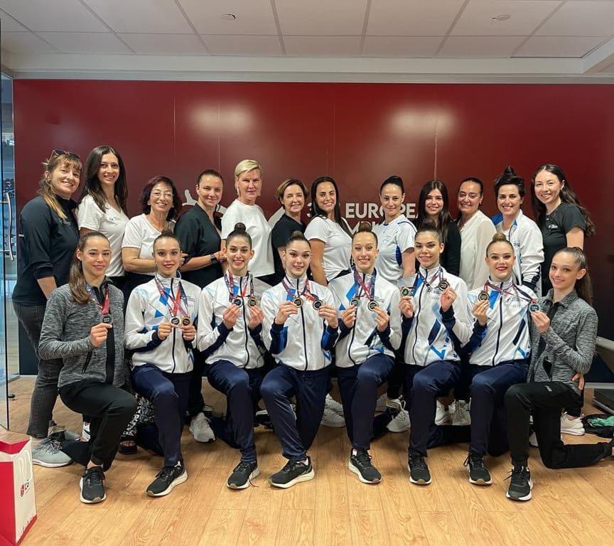 InbarCohen13's tweet photo. Congratulations: Israel's rhythmic gymnastics team won silver at the 2023 FIG Rhythmic Gymnastics World Cup in Milan.🥈

You've made us proud! 👏🇮🇱

Photo: איגוד ההתעמלות בישראל Israel Gymnastics https://t.co/4U8yVjDXFA