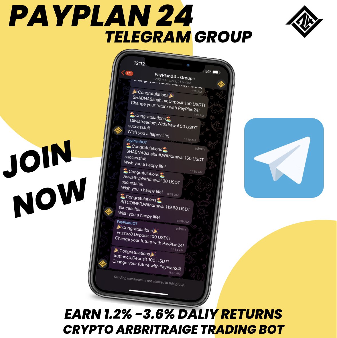 VBlockchainNews's tweet photo. @MarketSpotter JOIN #PAYPLAN24 ON TELEGRAM 
https://t.co/lOHzRG1uB5

EARN 1.2% -3.6% DALIY RETURNS
CRYPTO ARBRITRAIGE TRADING BOT
SIGN UP HERE: https://t.co/lkJs4c6Vu2
@TheCMTeamInc @cashflowgenius1 @PRIDE2120 https://t.co/3GvGIx3lct
