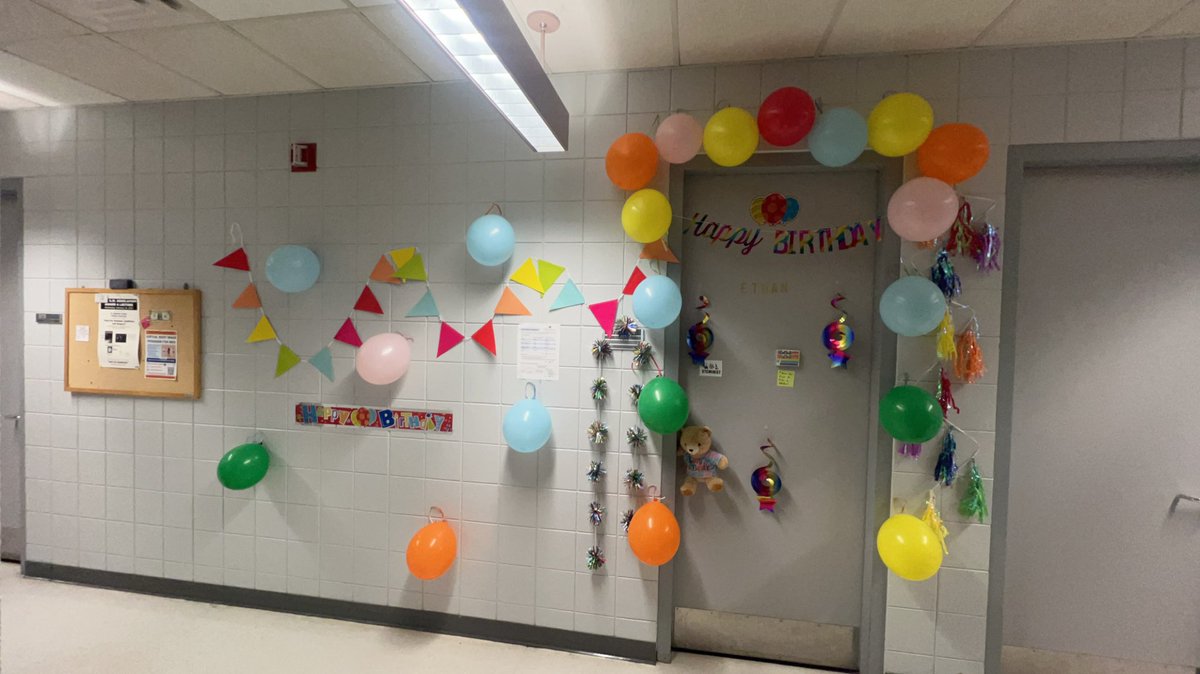 Wishing a warm happy birthday to the one and only Dr Hill! Decided a few slightly aggressive decorations for his door were in order 🫡