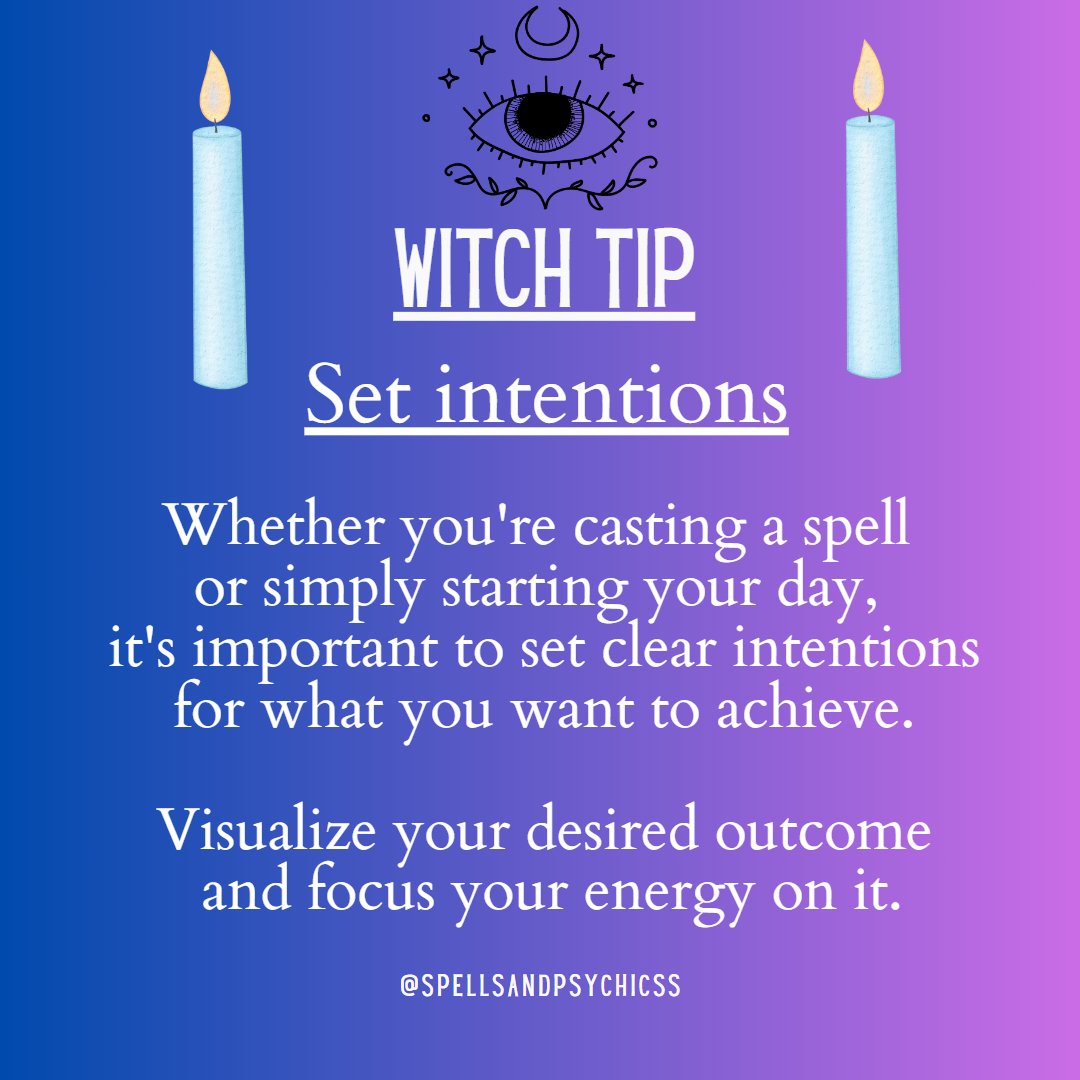 SpellsAndPsychi's tweet image. #SetIntentions #ManifestYourDreams #VisualizeYourSuccess #PositiveEnergy #LawOfAttraction #DailyIntentions #MindfulLiving #SelfDiscovery #PersonalGrowth #MotivationMonday #NewBeginnings #Magic #Witchcraft n #MindsetShift #IntentionalLiving #witchtips #witchtip #witchytips #witchy