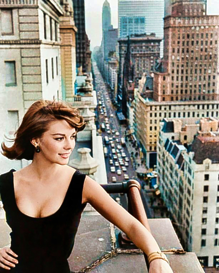 Feeling on top of the world with NYC as a backdrop! ✨🗽 Natalie Wood soaking up the magnificent sights and endless possibilities that this city holds. #EmpireStateOfMind #nataliewood vist.ly/6ajb