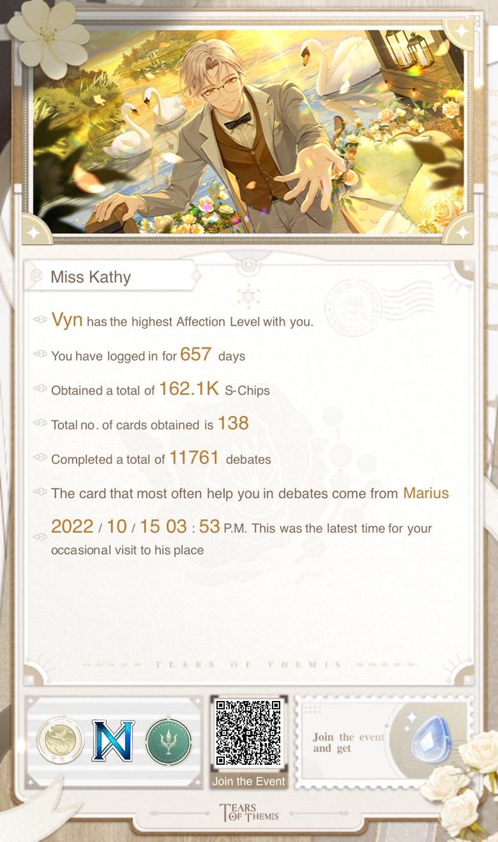 Kisa829's tweet photo. Hark back to the past and tell your love story. Tears of Themis 2nd Anniversary Review has begun. It's time to generate your memory data~
Scan the QR code or tap the link to visit the event web page.
#TearsOfThemis #ToT2ndAnniversary #ToMyBeloved
https://t.co/nizTOiVsJ9 https://t.co/hNX4AAvubN