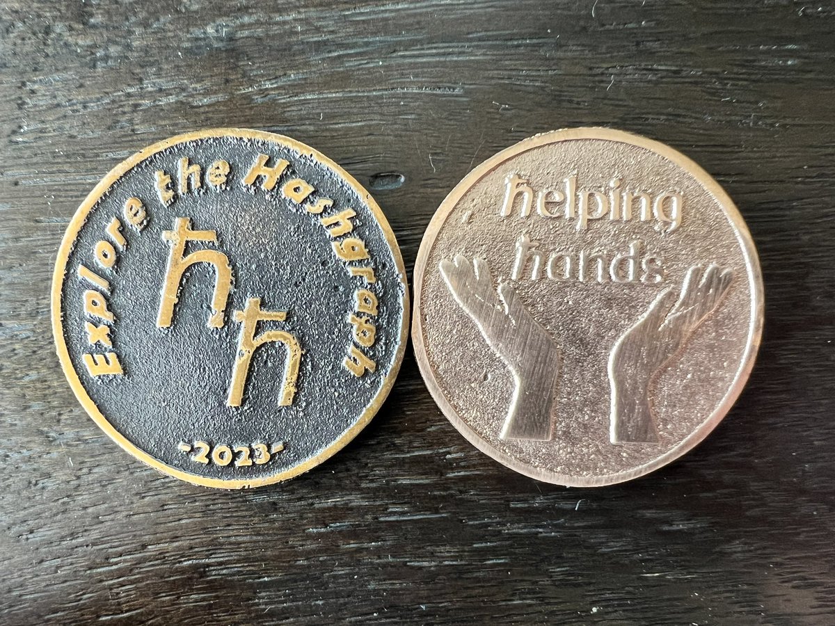 Within the #HederaNFT community we have so many talented &amp; skilled people. Here’s a special thanks to <a href="/IronChief147/">🏗Cħief</a> for creating Helping Hands iron coins! 

Such a unique skill to have alongside with a big heart. You can tell when someone loves what they do 💯